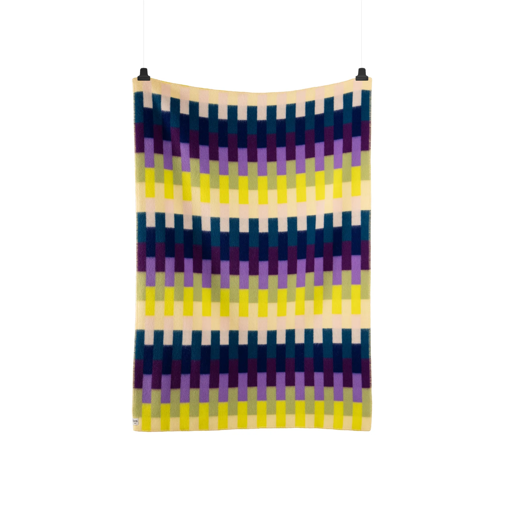 Åsmund bold deken 135x200 cm, Yellow-blue Røros Tweed