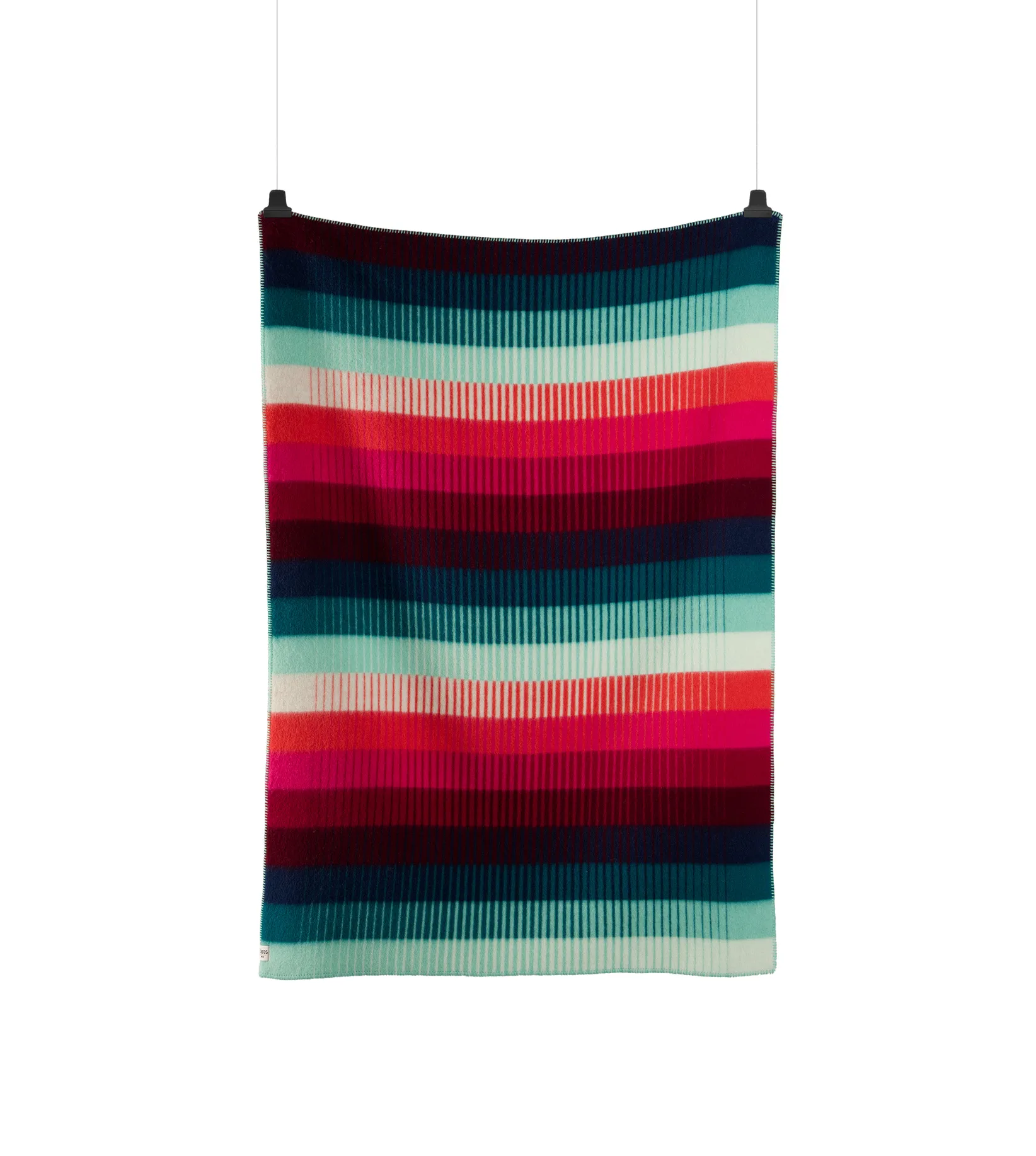 Åsmund gradient deken 135x200 cm, Red-turquoise Røros Tweed