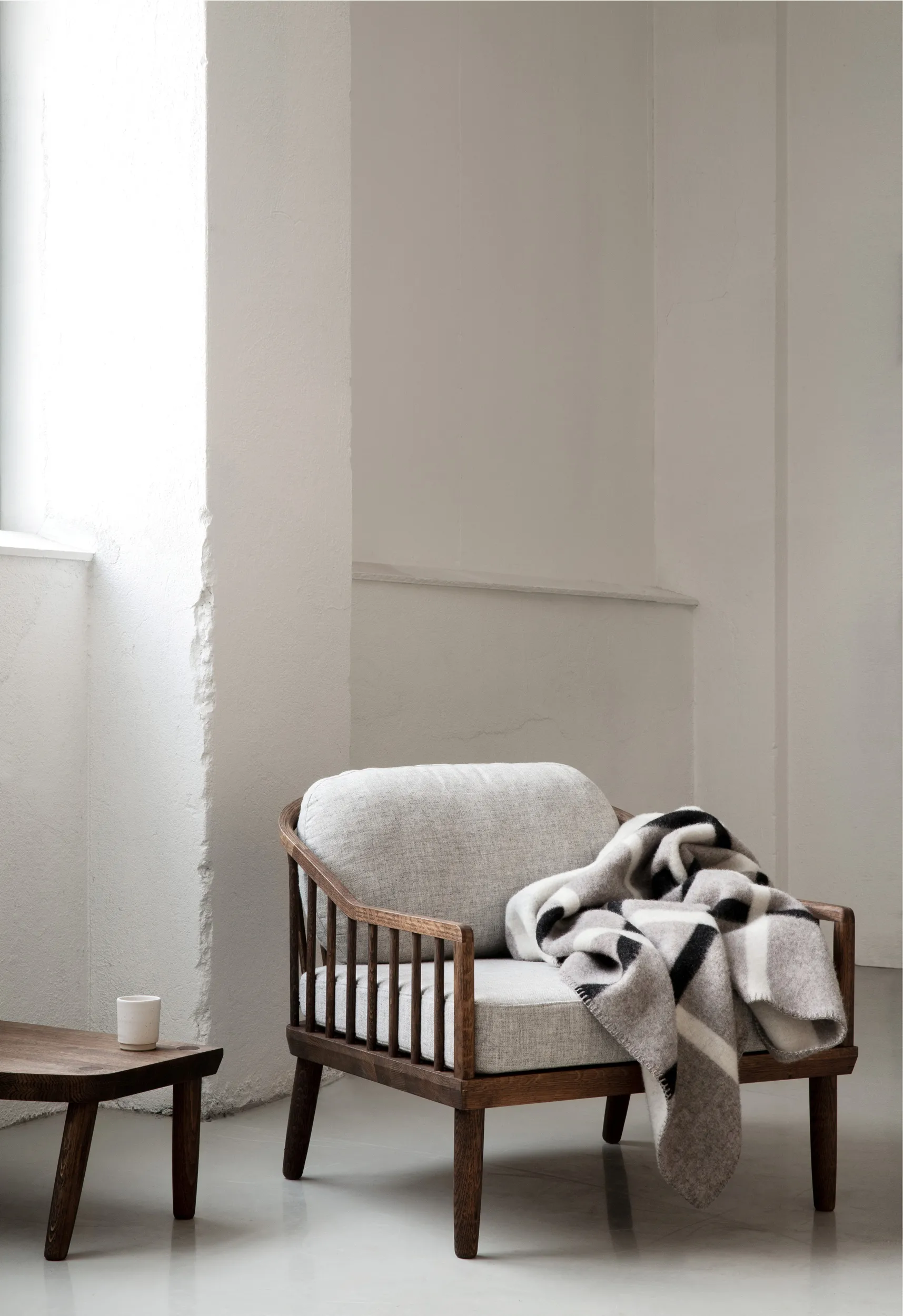 Knut deken 135x200 cm, Dove grey Røros Tweed