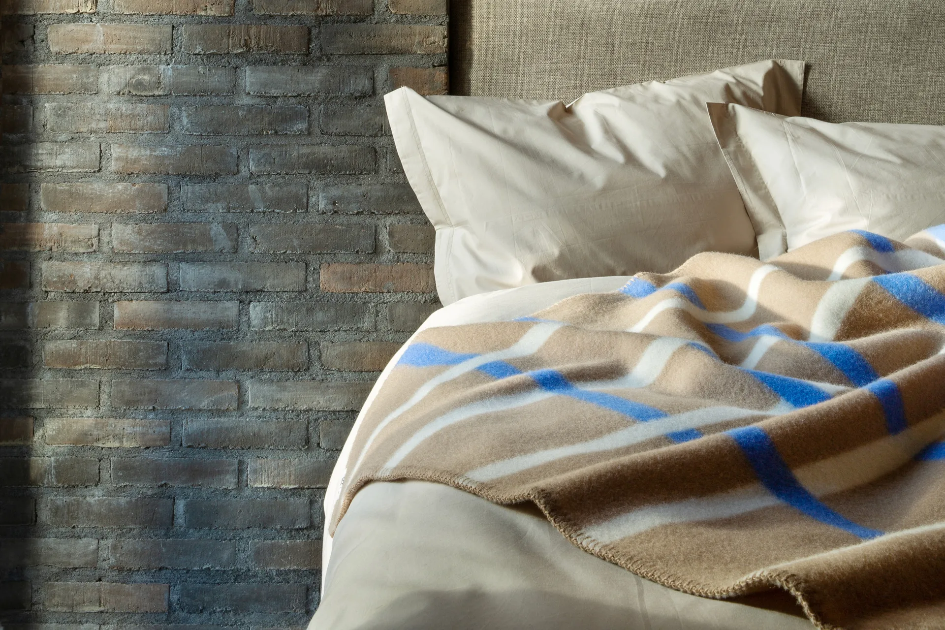 Knut deken 135x200 cm, Taupe Røros Tweed