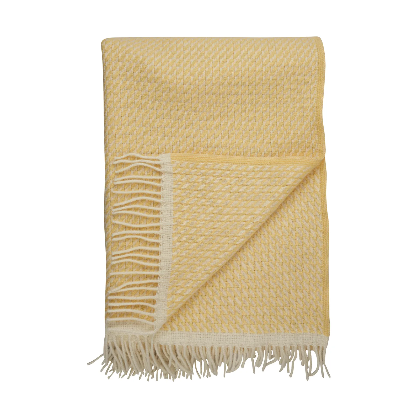 Mello deken 150x210 cm, Lemon yellow Røros Tweed