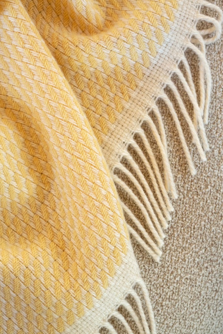 Mello deken 150x210 cm, Lemon yellow Røros Tweed