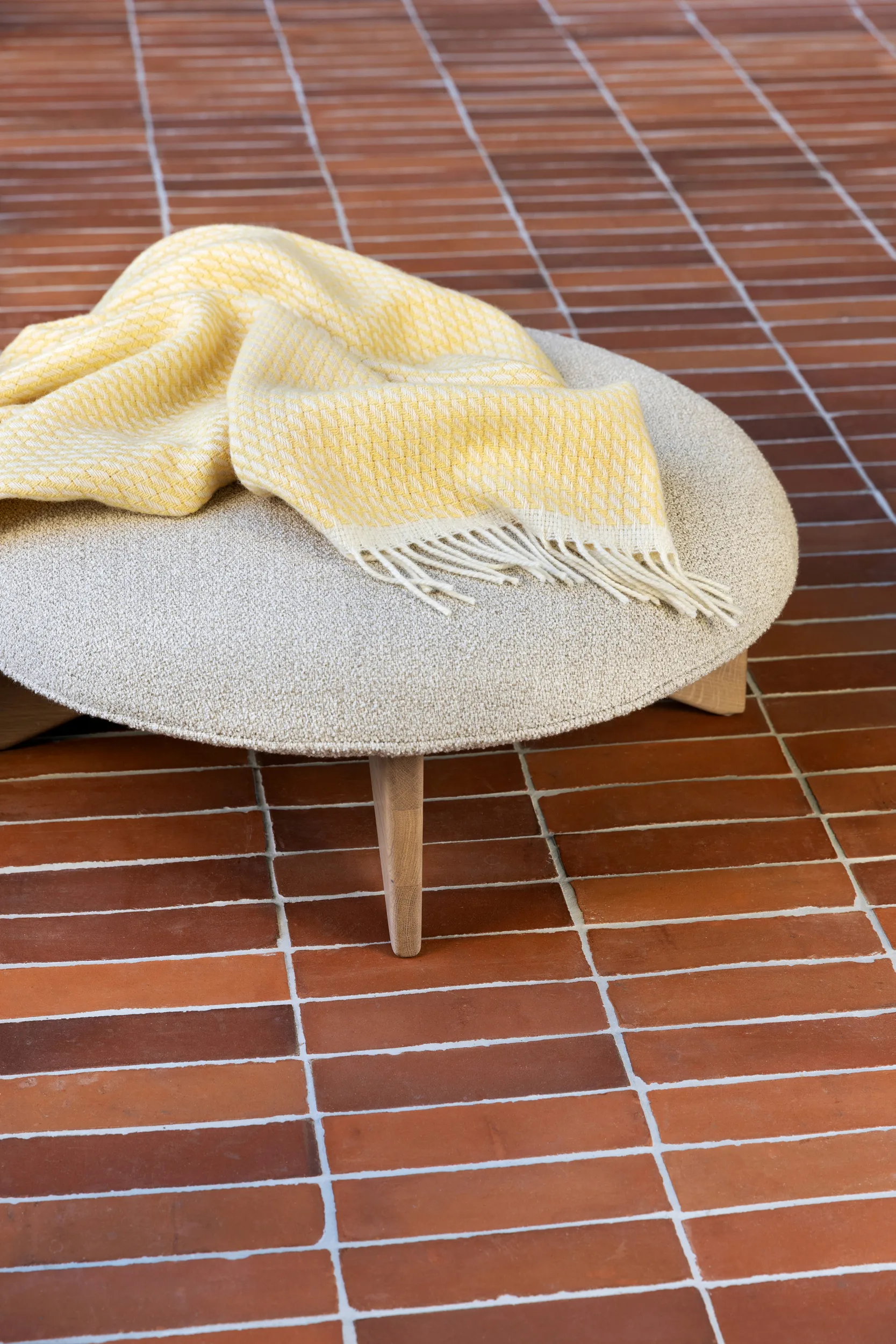 Mello deken 150x210 cm, Lemon yellow Røros Tweed