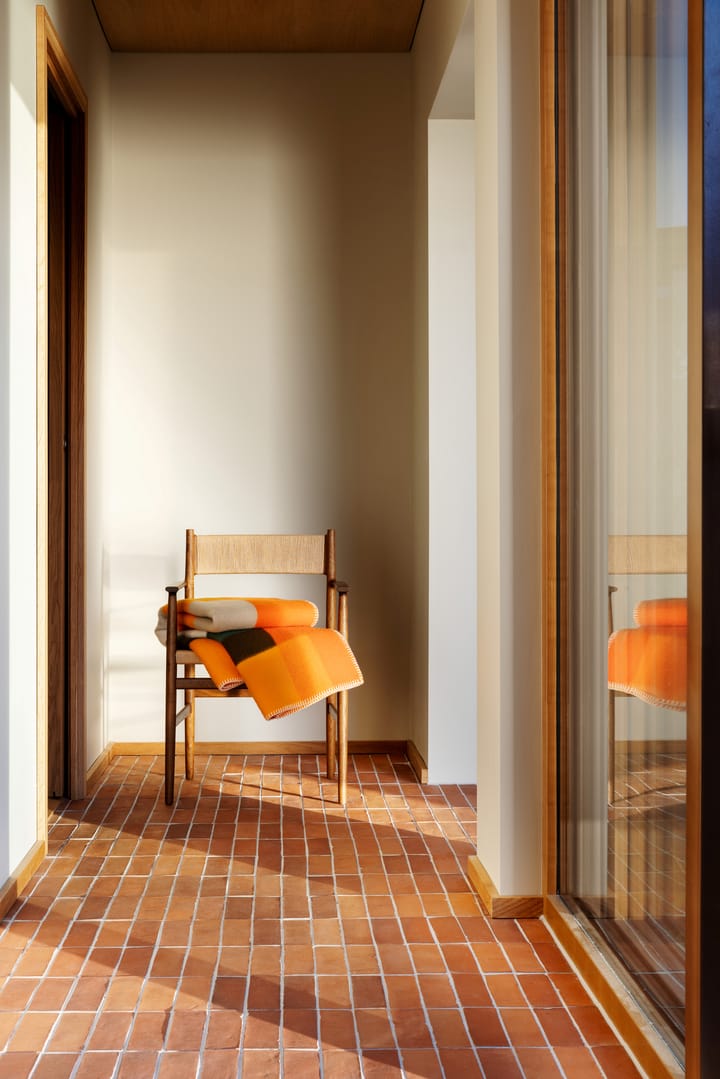 Mikkel deken 135x200 cm, Orange Røros Tweed