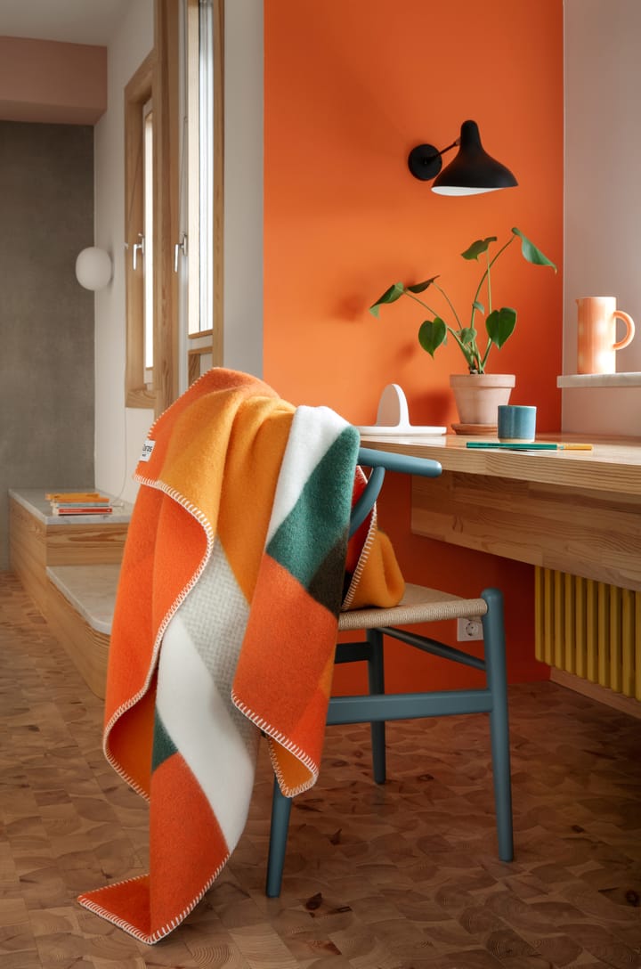 Mikkel deken 135x200 cm, Orange Røros Tweed