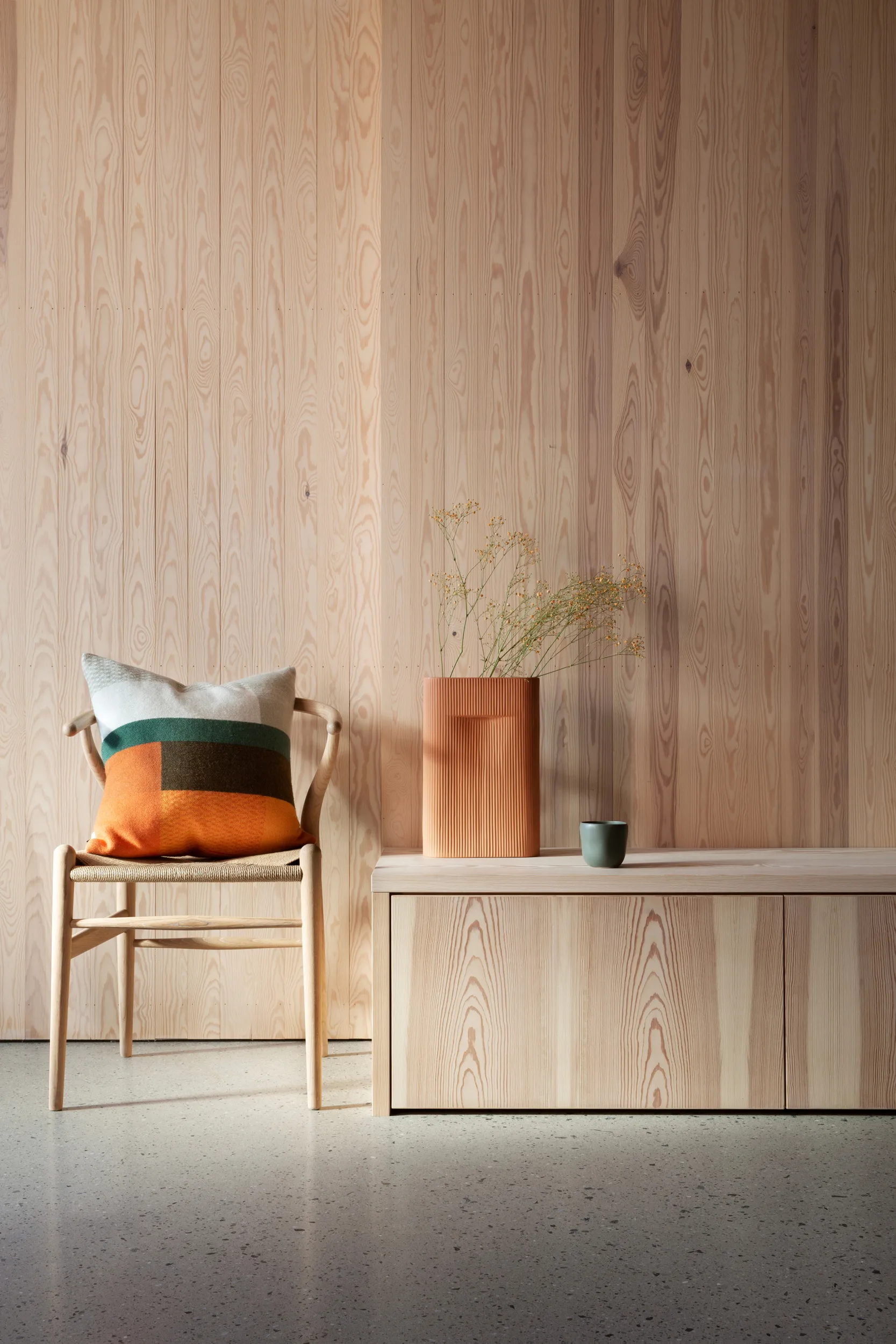 Mikkel kussen 50x50 cm, Orange Røros Tweed