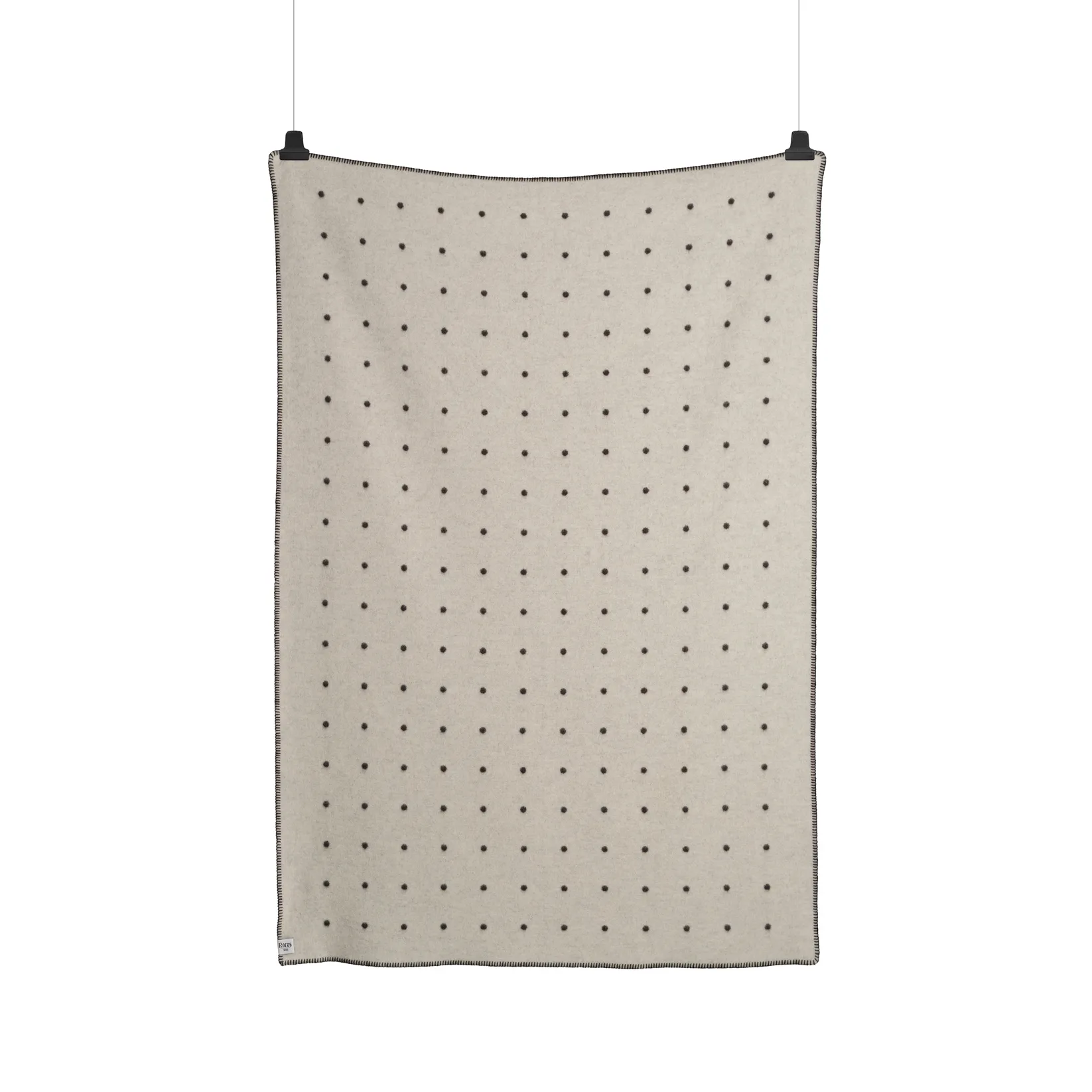 Pastille deken 135x200 cm, Black and white Røros Tweed