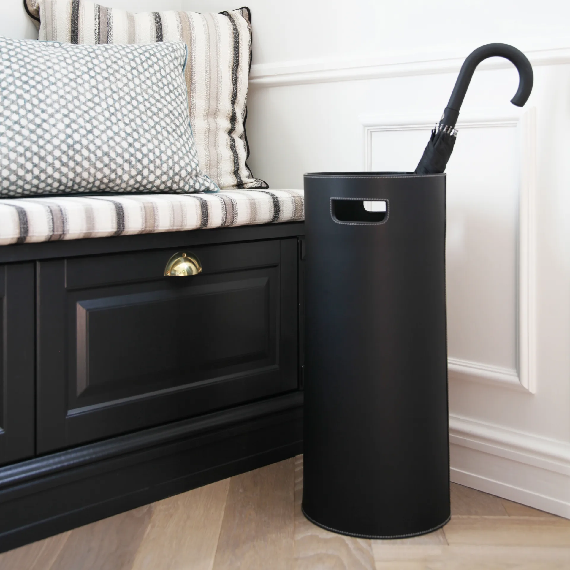 Ørskov paraplubak, zwart met witte stiksels Ørskov