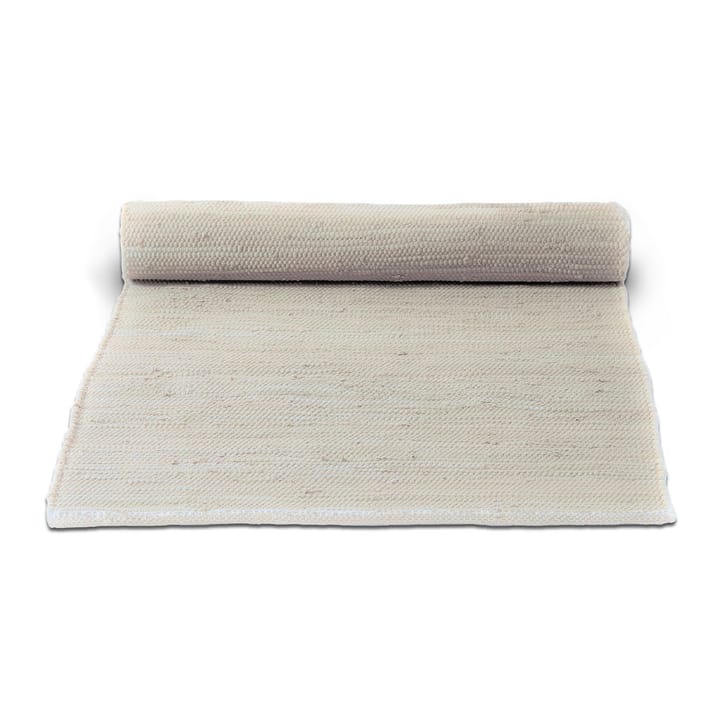 Cotton vloerkleed 140 x 200 cm. - desert white (wit) - Rug Solid