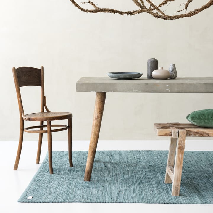 Cotton vloerkleed 140 x 200 cm., Dusty jade (mint) Rug Solid