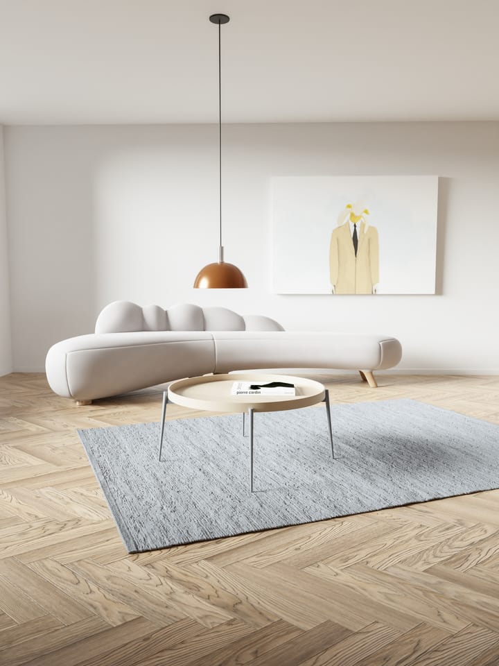 Cotton vloerkleed 140 x 200 cm., light grey (lichtgrijs) Rug Solid