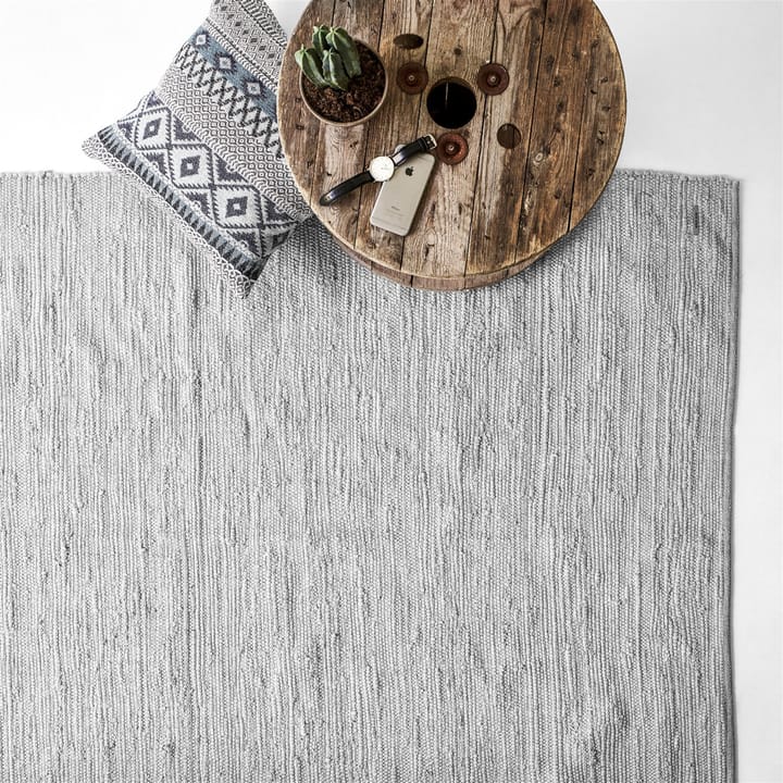 Cotton vloerkleed 140 x 200 cm. - light grey (lichtgrijs) - Rug Solid