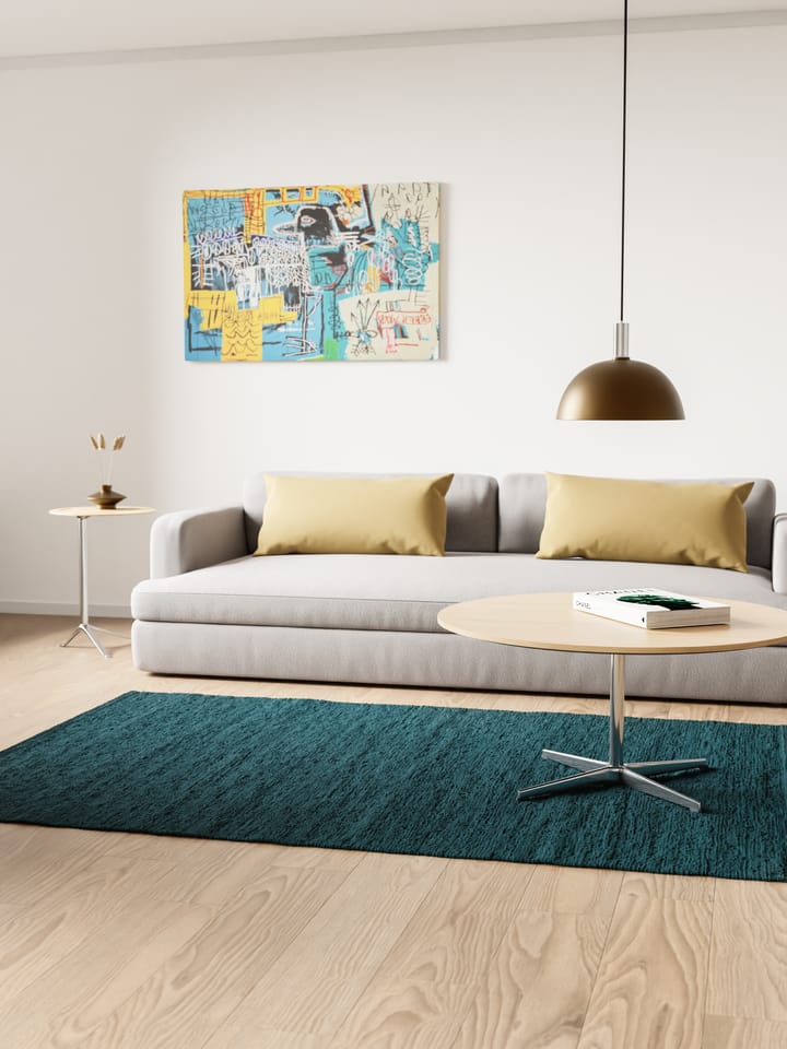 Cotton vloerkleed 140 x 200 cm., Petroleum (petrolblauw) Rug Solid