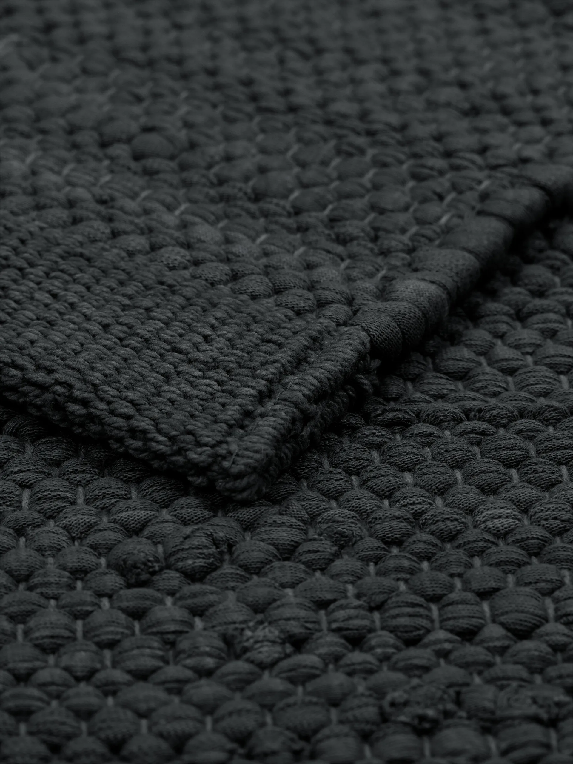 Cotton vloerkleed 60 x 90 cm., Charcoal Rug Solid