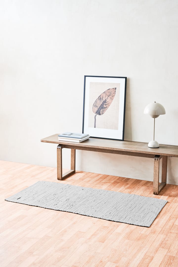 Cotton vloerkleed 60 x 90 cm., light grey (lichtgrijs) Rug Solid