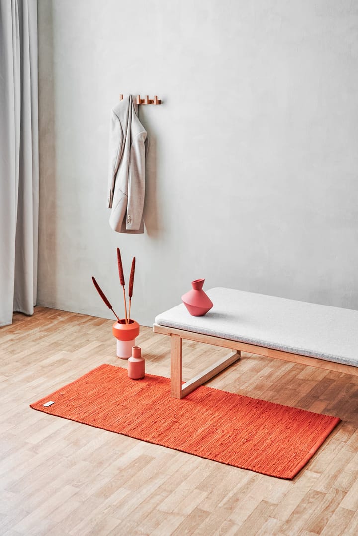 Cotton vloerkleed 60 x 90 cm., Solar orange (oranje) Rug Solid