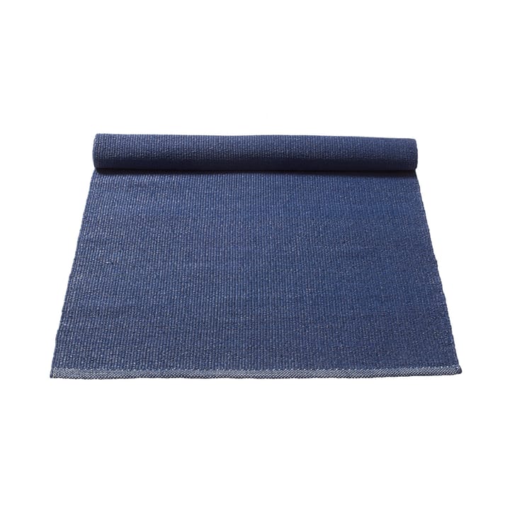 Cotton vloerkleed 65 x 135 cm. - deep ocean blue (blauw) - Rug Solid