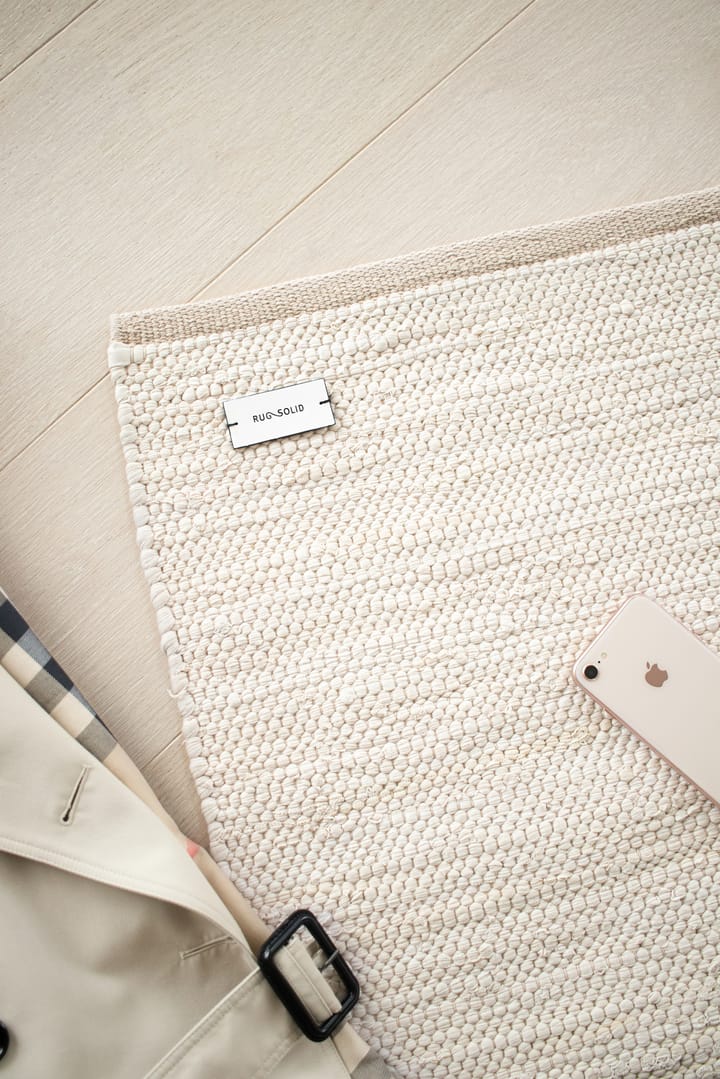 Cotton vloerkleed 65 x 135 cm., desert white (wit) Rug Solid