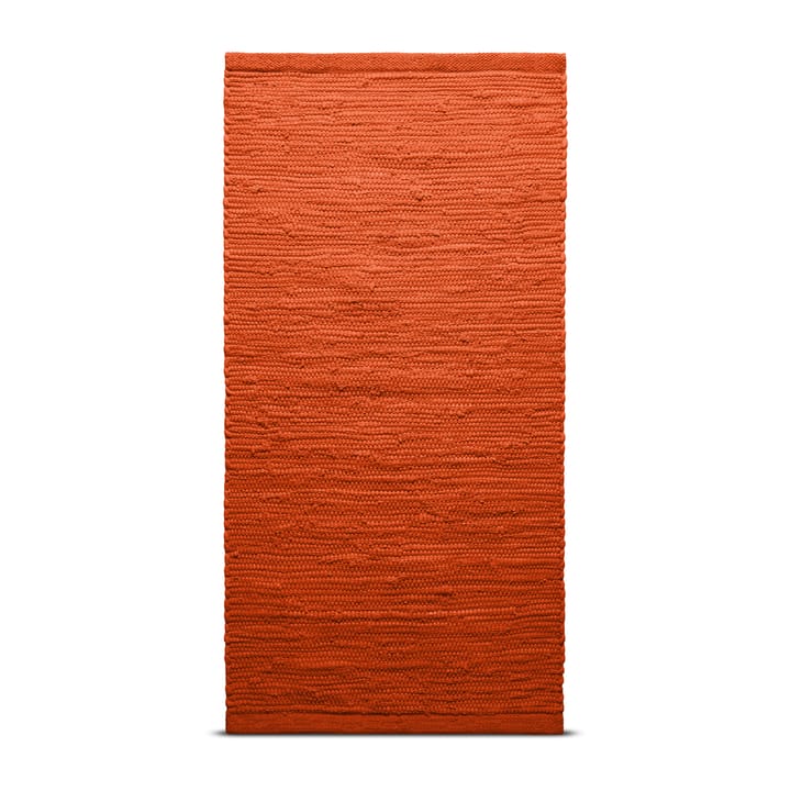 Cotton vloerkleed 65 x 135 cm. - Solar orange (oranje) - Rug Solid