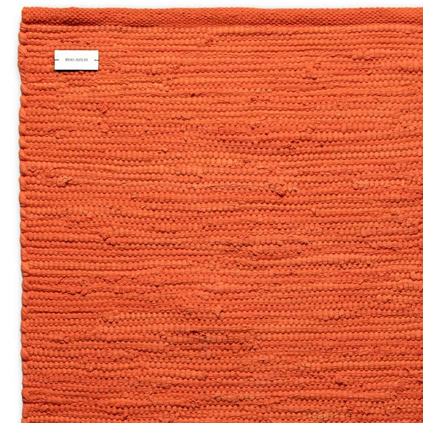 Cotton vloerkleed 75 x 200 cm., Solar orange (oranje) Rug Solid