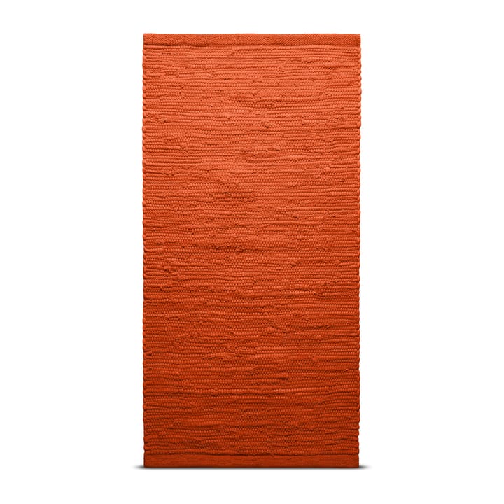 Cotton vloerkleed 75 x 300 cm. - Solar orange (oranje) - Rug Solid