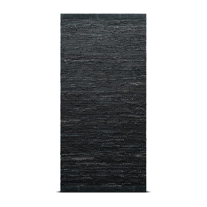 Leather vloerkleed 140 x 200 cm. - dark grey (donkergrijs) - Rug Solid