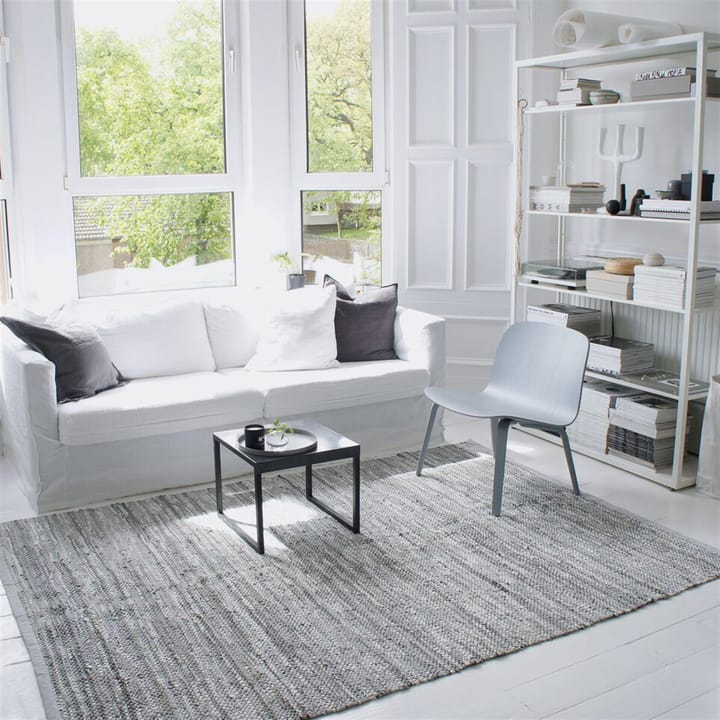 Leather vloerkleed 140 x 200 cm., light grey (lichtgrijs) Rug Solid