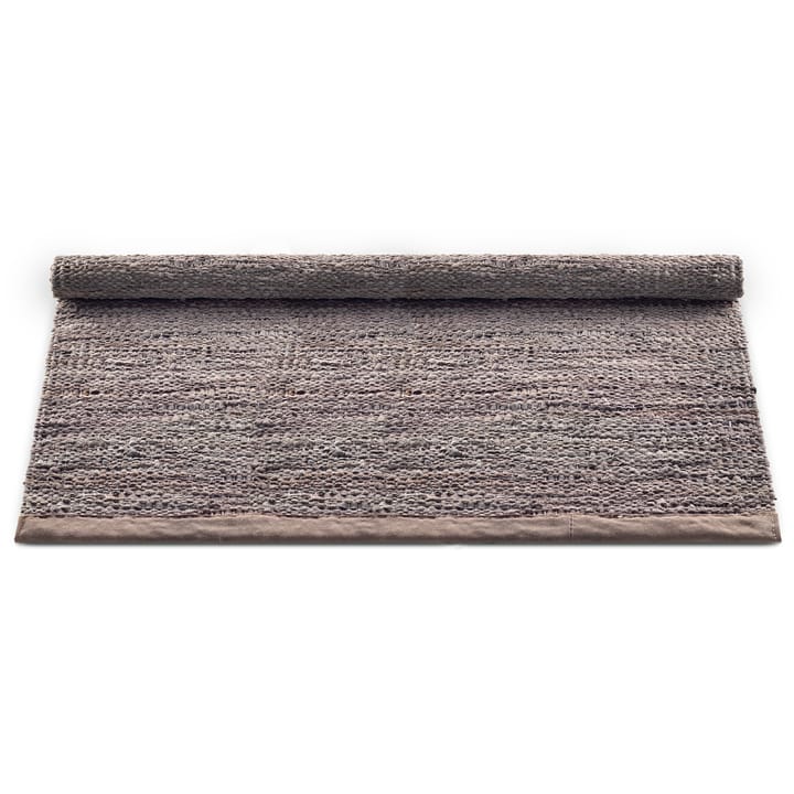 Leather vloerkleed 140 x 200 cm., Wood (bruin) Rug Solid