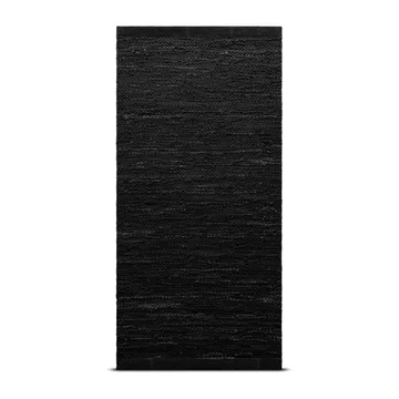 Leather vloerkleed 60 x 90 cm. - black (zwart) - Rug Solid
