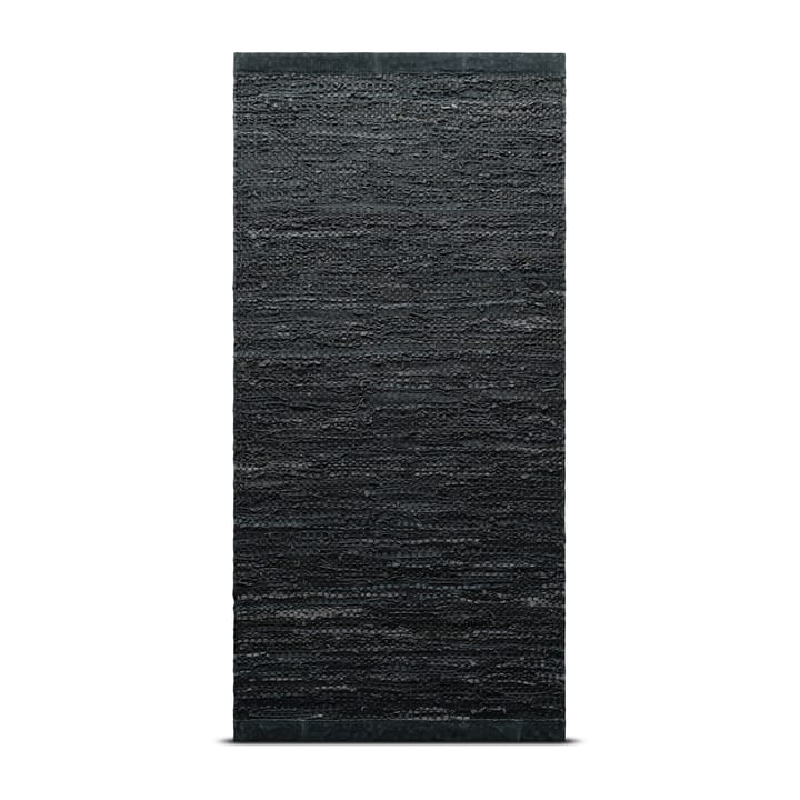 Leather vloerkleed 60 x 90 cm. - dark grey (donkergrijs) - Rug Solid