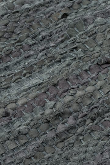 Leather vloerkleed 60 x 90 cm. - dark grey (donkergrijs) - Rug Solid
