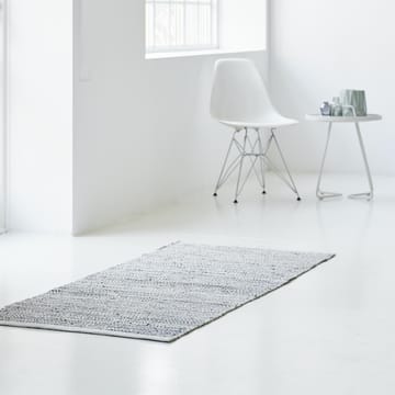 Leather vloerkleed 60 x 90 cm. - light grey (lichtgrijs) - Rug Solid