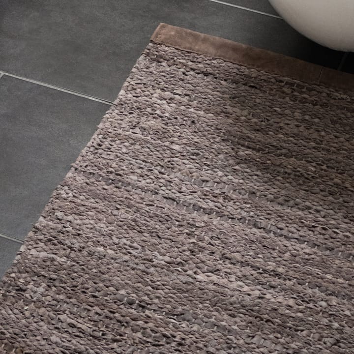Leather vloerkleed 60 x 90 cm., Wood (bruin) Rug Solid
