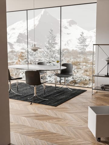 Leather vloerkleed 65 x 135 cm. - black (zwart) - Rug Solid