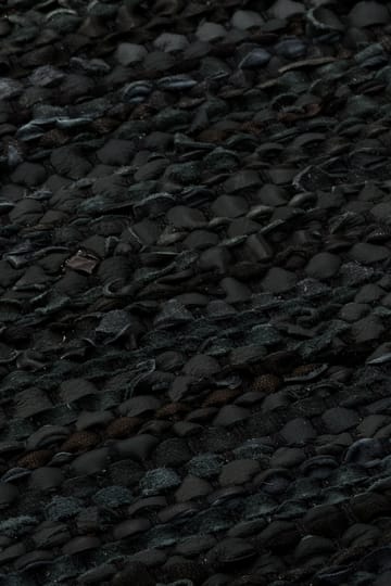 Leather vloerkleed 65 x 135 cm. - black (zwart) - Rug Solid