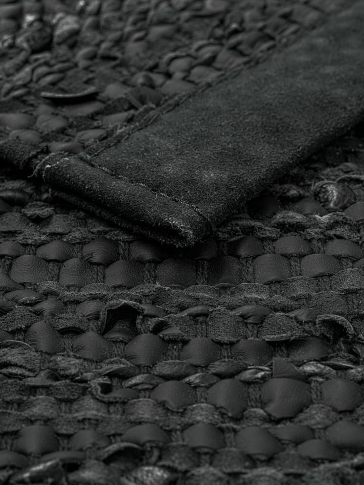 Leather vloerkleed 65 x 135 cm., dark grey (donkergrijs) Rug Solid