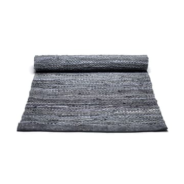 Leather vloerkleed 65 x 135 cm. - dark grey (donkergrijs) - Rug Solid