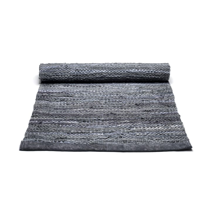 Leather vloerkleed 65 x 135 cm., dark grey (donkergrijs) Rug Solid