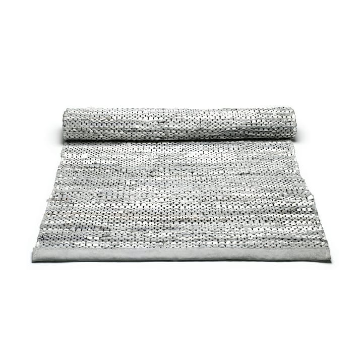 Leather vloerkleed 65 x 135 cm., light grey (lichtgrijs) Rug Solid