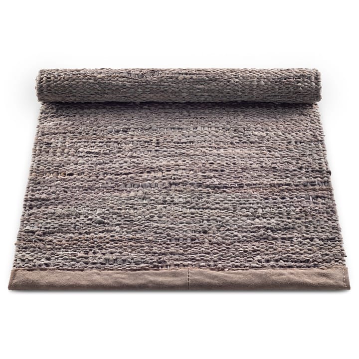 Leather vloerkleed 65 x 135 cm., Wood (bruin) Rug Solid