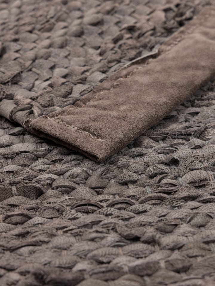 Leather vloerkleed 65 x 135 cm., Wood (bruin) Rug Solid