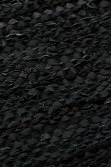 Leather vloerkleed 75 x 200 cm. - black (zwart) - Rug Solid