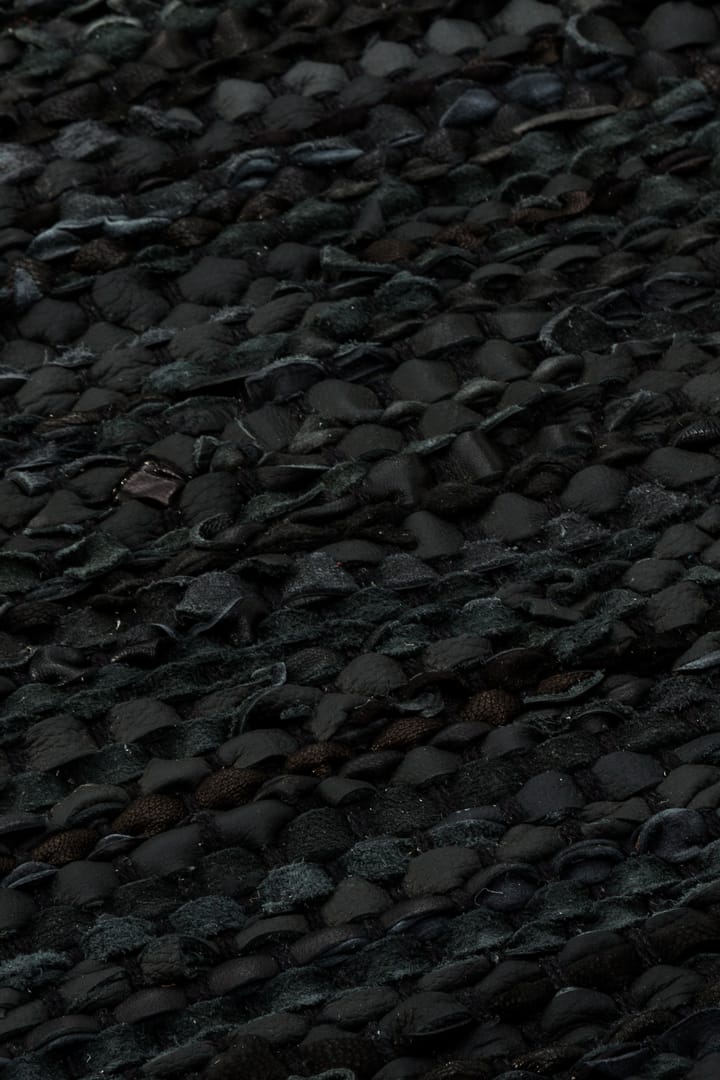 Leather vloerkleed 75 x 200 cm., black (zwart) Rug Solid