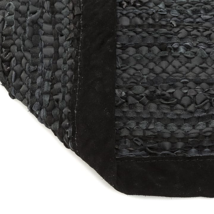 Leather vloerkleed 75 x 200 cm., black (zwart) Rug Solid