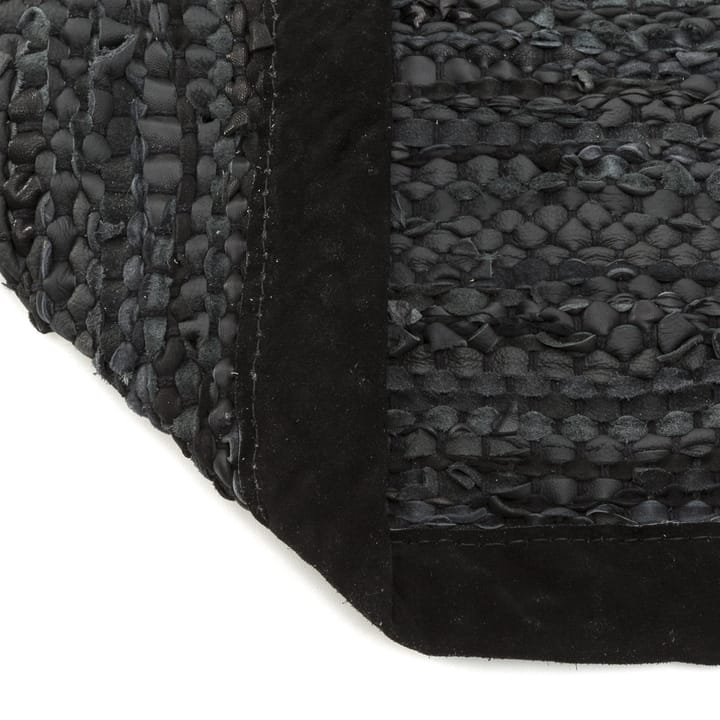 Leather vloerkleed 75 x 200 cm. - black (zwart) - Rug Solid
