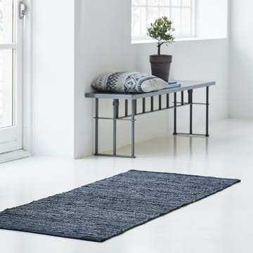 Leather vloerkleed 75 x 200 cm. - dark grey (donkergrijs) - Rug Solid