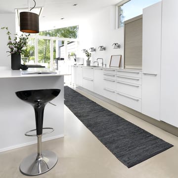 Leather vloerkleed 75 x 200 cm. - dark grey (donkergrijs) - Rug Solid