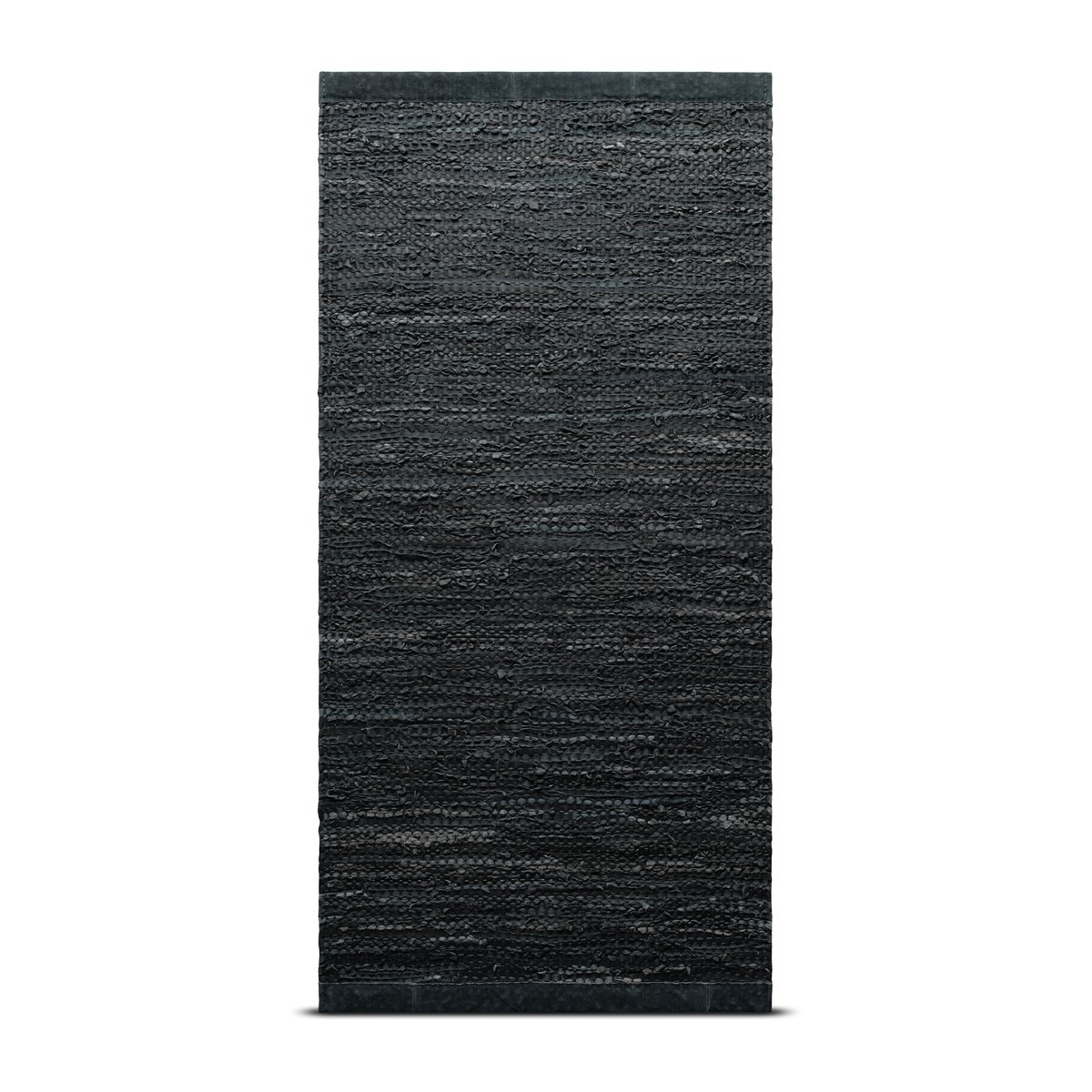Rug Solid Leather vloerkleed 75 x 300 cm. dark grey (donkergrijs)