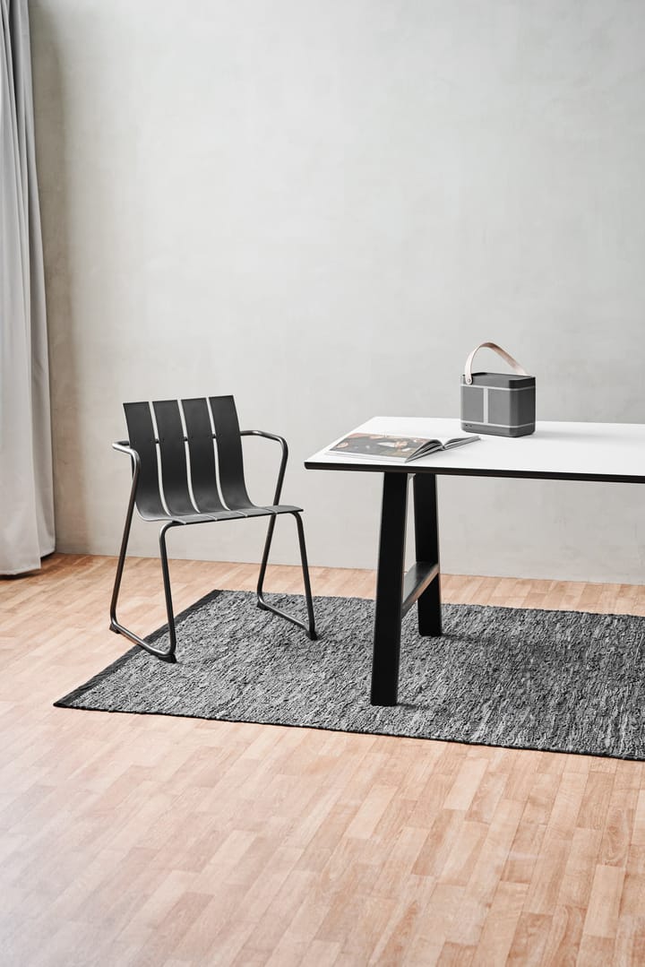 Leather vloerkleed 75 x 300 cm. - dark grey (donkergrijs) - Rug Solid