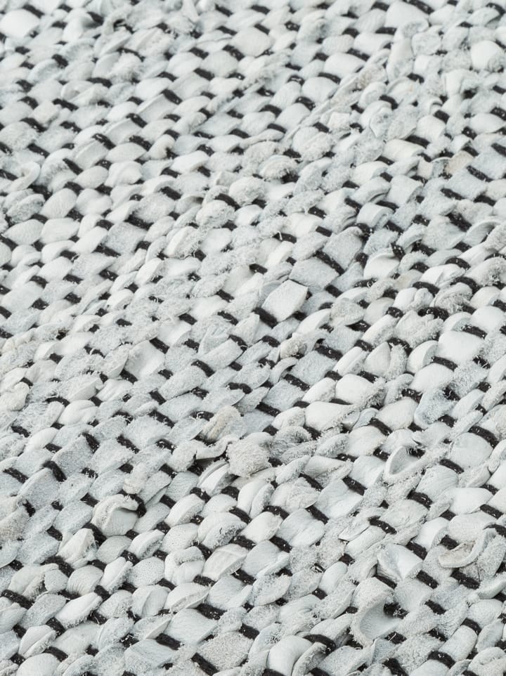 Leather vloerkleed 75 x 300 cm. - light grey (lichtgrijs) - Rug Solid